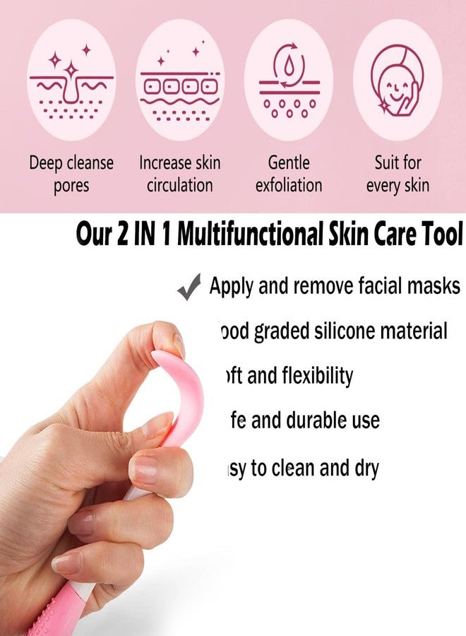 Qivorimith Facial Cleansing Brush,2 in 1 Silicone Face Scrubber for Exfoliating,Massaging,Remove Blackheads,Deep Pore Cleansing,DIY Mask - Image 2